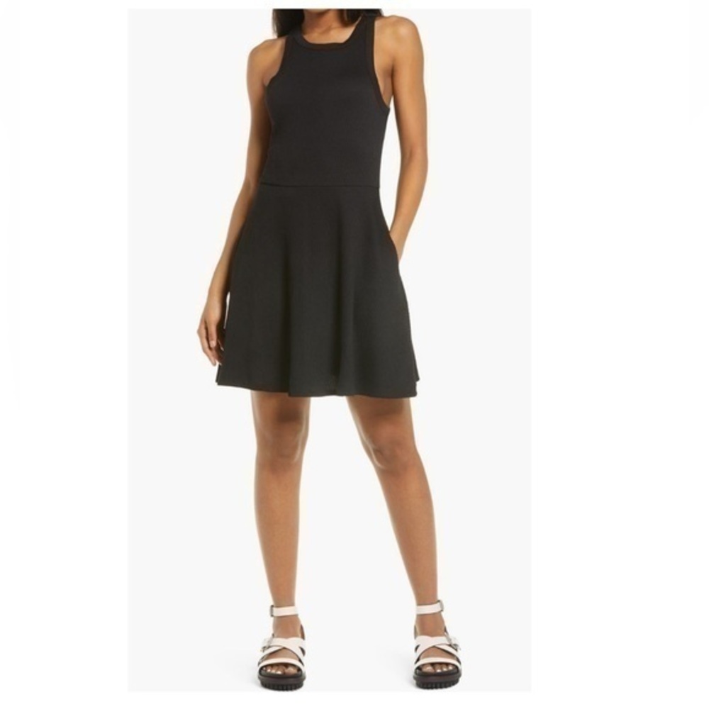 Ribbed Tank Dress with Pockets